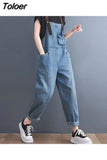 Y2K women denim overalls Korean casual multi pocket loose jumpsuit summer fashion jeans female streetwear trousers