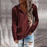 Zipper Cardigan Hooded Sweaters 2022 Autumn Women Ladies Casual Hoodies Loose Long Sleeve Tops Knitted Outerwear