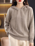 Hooded Cashmere Sweater Women Autumn Winter Pullover Casual Loose Wool Hoodie Knitted Base Tops New Hoodie Clothes