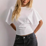 2025 New Sexy Single-Layer Flower Lace Fan Decoration Bottom Shirt