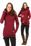2025 New Lactation Wears Pregnant Women With Thick Hooded Long-Sleeved Half-Finger