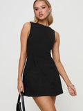 Spring And Summer New Sleeveless Dress Solid Color Collar Temperament Body-Clad Hip