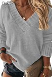 Long Knitted Autumn Women Oversize Sweater Winter V Neck Blue Thick Knit Pullover Sleeve White Warm Sweaters