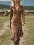 Dress New Long-Sleeved Chiffon Sexy Temperament Deep V Side Button Bridesmaid