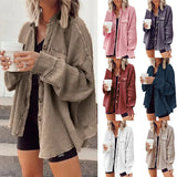 2025 New Coat Fashion Casual Collar Pocket Splicing Irregular Shirt Jacket