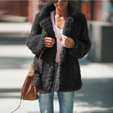 Women Faux Fur Coat Warm Soft Fur Outwear Plus Size Plush Overcoat Women's Jacket Casual Solid Winter