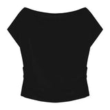 Sexy White Crop Top Women Off Shoulder Summer Y2k T-shirt Korean Style Fashion Black Blouse 2022 Summer Korean