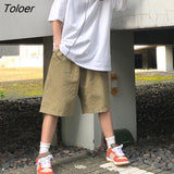 Women Cargo Pure Loose Harajuku BF Basic Leisure Wide-leg Popular Elastic Waist Simple Japan Style Couple College