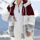 2025 Autumn And Winter Warm Plush Bulbla Chain Pocket Hooded Loose Coat