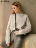 Autumn Winter basic oversize thick Sweater pullovers Women 2021 LOOSE needle twist sweater pullovers female Long
