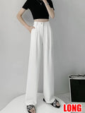 Office Wear Women Pants Summer Casual Elegant Trousers Women Wide Leg Chic Office Wear Straight Pants For Women High