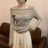 Shoulder Woman Autumn New Bottoming Shirt With A Small Sense Of High-Grade Design Knitting
