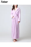 Winter Flannel Nightgown Plus Velvet Thick and Warm Couple Men Long Style Pajamas Ladies Cute and Comfortable