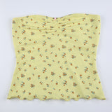 Cloth Forget French Pastoral Small Broken Flower Folded Bra Type Shoulder Boobs Boobs Design Style Wrapped Bra