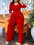 Women's Winter Long Sleeves Loose Broad-Legged Straight-Tight Large-Size African