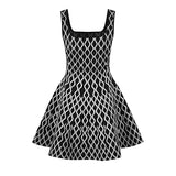 Type Collarless Wave Knitted Dress Pocket Fluffy Knitted Evening Dress