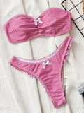 Toloer Single Swimsuit 2024 Ladies Split Swimsuit Wipe Strapless Sexy Bikini D925KY-Outfit
