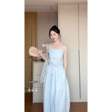 Temperament Lazy Style A Set Of Thin Shirt Folds Design Smear Tsets Women's Boobs Half-Dress Women's
