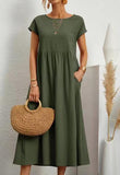 Solid Color Sleeveless Loose Cotton Into Pocket