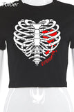 T-shirt Crop Top Women Harajuku Brown T-shirt Female Sexy Anime Print Shirt 2023 Summer New T-shirts With Short Sleeve