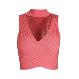 Women's Summer Ins Hanging Neck Hot Babes Knitted Blouse Outside Wearing Ladies Small Sling
