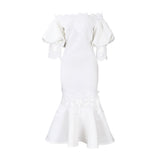 Women's Fashion Temperament Lace Side-Scaught Fishtail Party Dress Dress Dress Dress