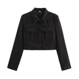 2025 New Women's Double Pocket Coat Top + Pants