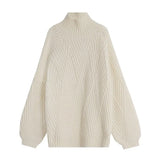 Autumn Winter Thick Turtleneck Sweater Za Women Knitted Oversized Pullover Blouse Long Sleeve Casual Jumper Soft Warm Femme