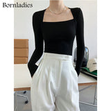 Summer Autumn Fake Two-piece Female Green T Shirts Casual Skinny Bodycone Tees Women Sexy Cotton Long Sleeve T