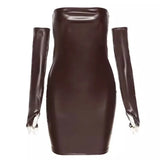 Toloer Autumn New Sleeve One-Line Collar Off-The-Shoulder Slim Slim Bag Hip Sexy Dress Woman-Outfit