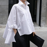 Spring and Summer New Shirt Female Korean Style Cotton Wild Casual Blouses and Tops Loose Pluz Size Women