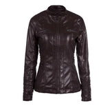 New Women Autumn Winter Faux Soft Leather Jackets Coats Lady Black PU Zipper Epaule Motorcycle Streetwear