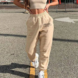 Print Women Casual SweatPant Hip Hop Loose Cotton High Waisted Pants Autumn Ladies Streetwear Trousers Joggers