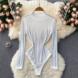 Women Sexy Backless Rompers Fashion Korean Bodycon Jumpsuits 2022 New Summer Chic Streetwear Flocking Slim Bodysuit
