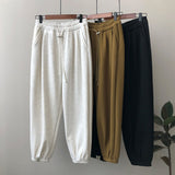 Women's Fleece Lined Thickened Sweatpants White Green Black Trousers 2022 Winter Loose Slim Casual Harem