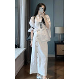 Lazy Wind Relaxed Feeling White Thin Loose Sunscreen Shirt Women's Summer Design Half-Body Skirt