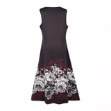 Sleeveless Dress Female Positioning Print Dress Bohemian Retro Long