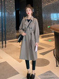 Winter Women's Coats 2022 Fashion Solid Color Lapel Double Breasted Trench Coat for Women Clothes Long Coat