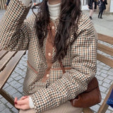 Khaki Plaid Reversible Jacket-Outfit