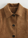 Brown Suede Overshirt-Outfit
