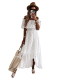 Lace Dress White Beach Dress New Chest-In-A-Side Sexy Dress