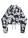 Harajuku Shirt Women Panda Print Shirt Long Sleeve Top Haut Printemps Femme 2022 Korea Style Animal Kawaii Blouses