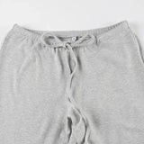 Solid Wrap Around Top And Drawstring Pants Set-Outfit