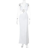 Spring 2025 New Fashion Style Sexy Irregular Shoulder Belts Empty Dress