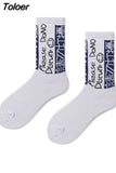 Harajuku Men Socks Funny Colorful Cartoon Dot Striped Sokken Casual Japanese Style Street Skateboard Calcetines