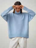 Autumn Winter Women Turtleneck Sweater Thick Warm Solid Pullover Top Oversized Base Chic Casual Loose Female Knit