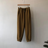 Women's Fleece Lined High Waist Sweat Pants 2022 Winter New High Waist Loose Cropped