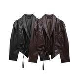 Homemade New Women's Fashionable Classic Neck With Belt Leather