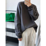 Women Green White Brief Big Size Casual T-shirt New Round Neck Long Sleeve Fashion Tide Spring Autumn 2023