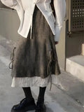 Grunge Lace Up Midi